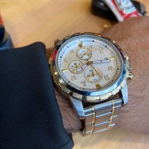 Fossil Men's 45mm Dean Chronograph Two-Tone Stainless Steel Watch